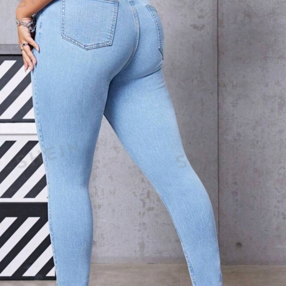 SHEIN SXY Plus High Waist Skinny Jeans